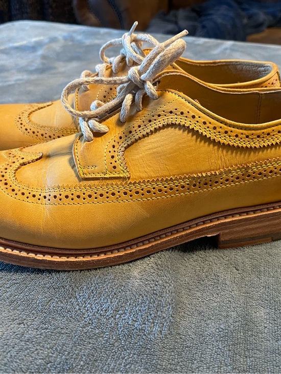 FRYE AND CO. Shoes - Frye 74627 James Wingtip Oxford, Leather Upper/Lining/Sole, Yellow Size 8.5B
